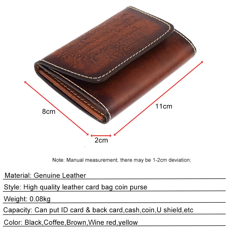 GUBINTU Brand Coin Purse Men Genuine Leather Small Mini Hasp Wallet Retro Coin Pocket Case Storage Bag Card Change Purse Short