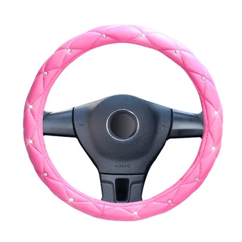 

FLY5D Micro Fiber Leather Steering Wheel Cover Hand Feel And Drape Suitable for 38CM Steering Wheel Cover All Car