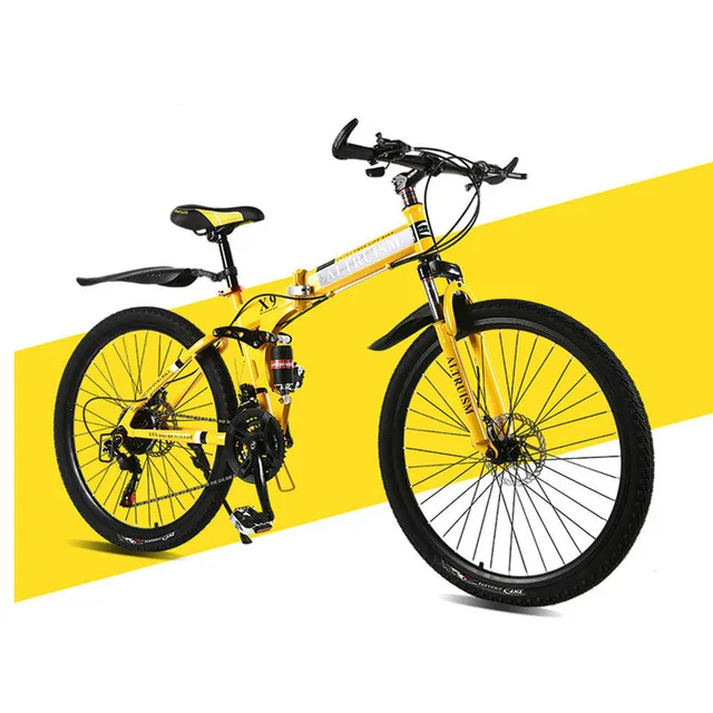 Альтруизм X9 горный велосипед стальной велосипед 26 дюймов 21-Скорость велосипеды двойной дисковые тормоза с переменной скоростью MTB Скорость велосипеды Racin - Цвет: Yellow
