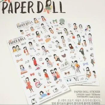 

1 Pack Kawaii Beautiful Girls Doll Paper Planner Stickers for Notebook Paper Mobile Phone Label Stickers Stationery