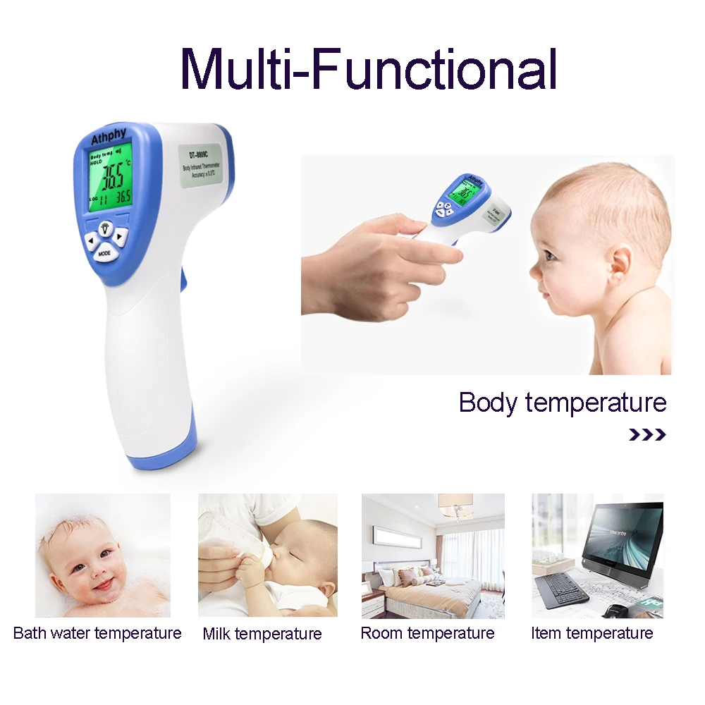 

Digital LCD Forehead Ear Thermometer Infrared Non-contact Thermometer For Body Multi Mode Fever Termometro For Children Health