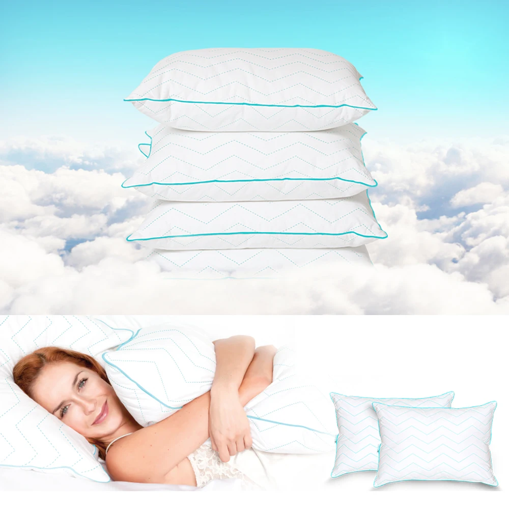

LFH New Soft Hypoallergenic Queen Size Pillow 100% Cotton Bedding Pillow For Sleeping 1PC Microfiber Filling Best Balance Pillow