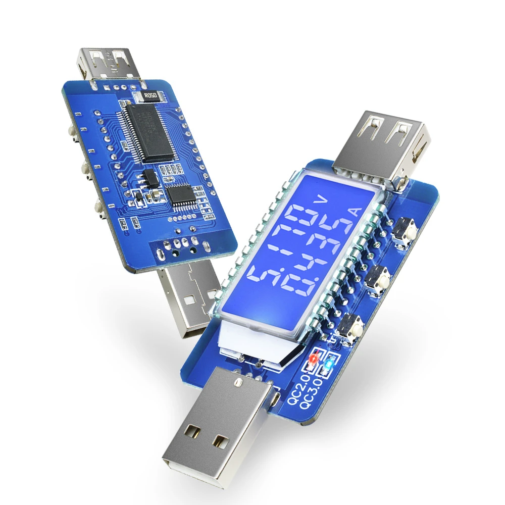 

QC2.0 QC3.0 USB Detector LCD Electronic Scam Voltage Current Meter Tester Voltmeter Ammeter Power Trigger Digital LCD DC 4V-28V