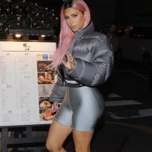 Kliou Новые женские модные короткие яркие однотонные шорты пуш-ап на высокой талии эластичные обтягивающие леггинсы