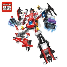Обучающие строительные блоки, игрушки, робот-трансформер, вертолет, самолет, Обучающие игрушки 1405