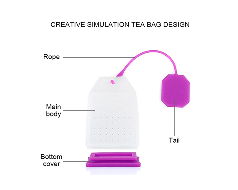 Пищевые силиконовые чайные пакетики, цветные, стильные, чайное ситечко, травяной чай для заварки, фильтры, ароматизированные чайные инструменты случайных цветов
