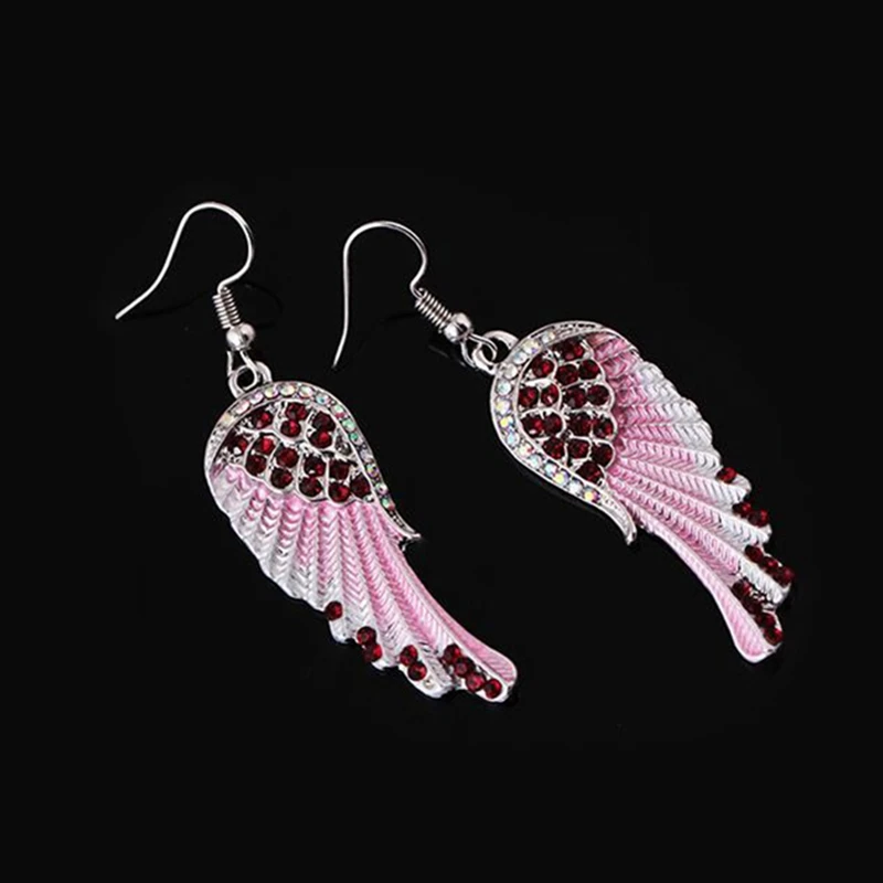 Hot Selling Fashion Angel Wings Crystal Drop Earrings
