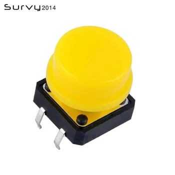 

10PCS 12x12x7.3 /12mm Tactile Switches Yellow and black Square Push Button Tact Switch 12*12*7.3/12 mm Micro switch