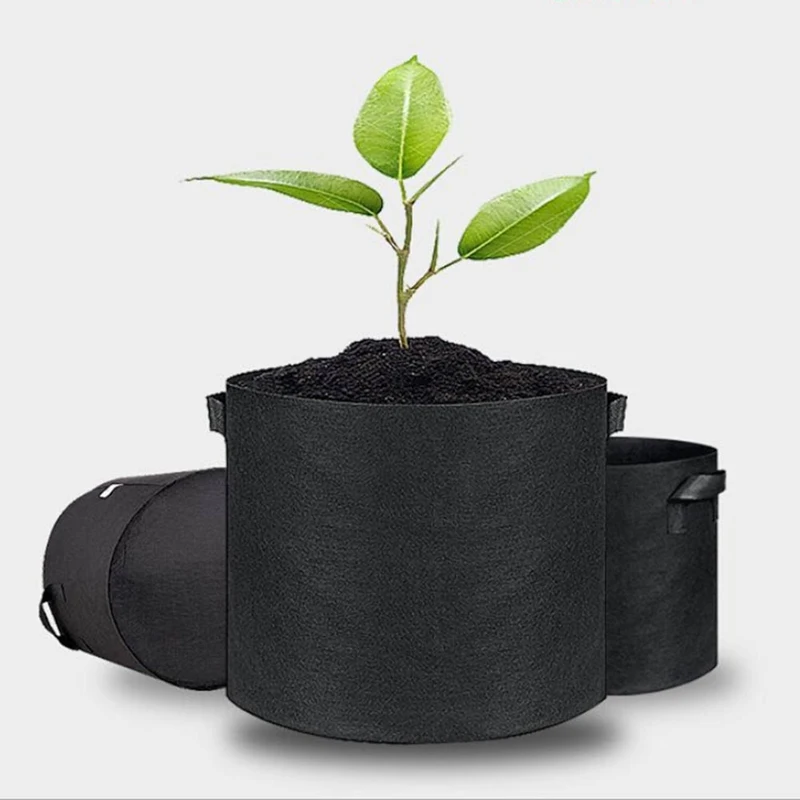 

5Pcs/Lot 3 Gallon Green Plant Grow Bag Non-woven Fabric Vegetable Trees Flower Container Cup Nursery Garden Supplies