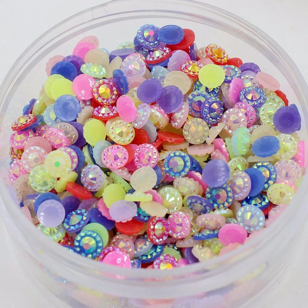 

Free Shipping 6mm 288pcs Jelly Colors Mixed Flatback Rhinestones DIY Glitter Sunflower Resin Drill FlatBack Bead Decoration