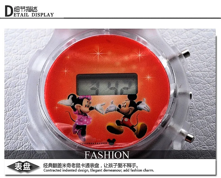 Новая мода для мальчиков и девочек силиконовые цифровые часы для детей Микки Минни Мультяшные часы для детей рождественские подарочные часы