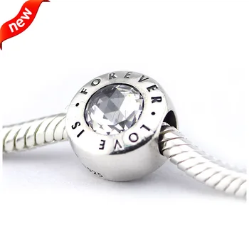 

Fits Pandora Bracelets Love is Forever Silver Beads with Clear CZ Original 100% 925 Sterling Silver Charms DIY Jewelry 09331