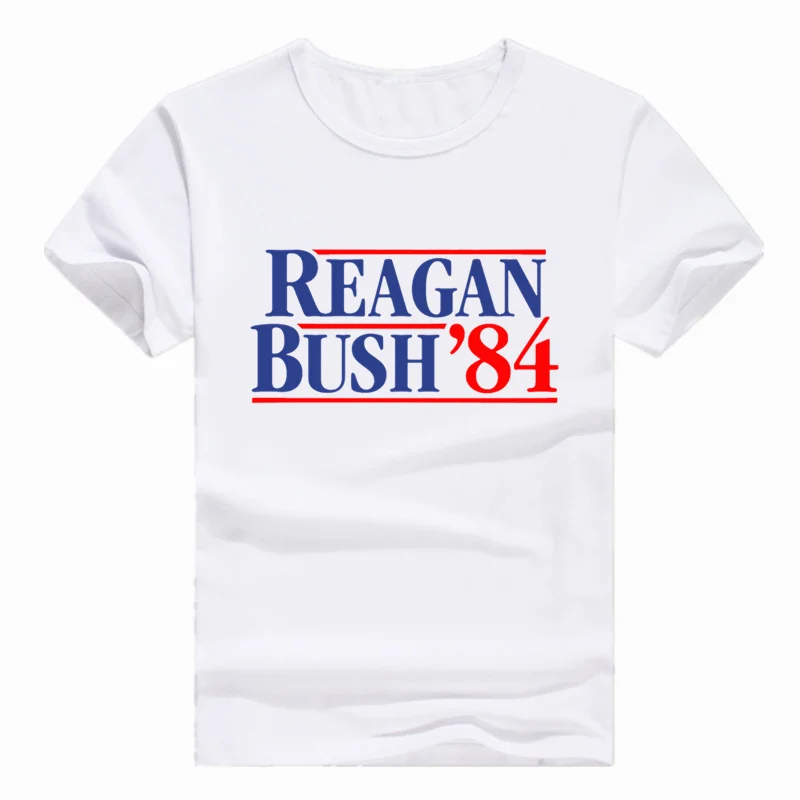 

Asian Size Print Reagan Bush 84 Fashion Republican Presidential Campaign T-shirt Short sleeve O-Neck Tshirt For Men Women HCP758