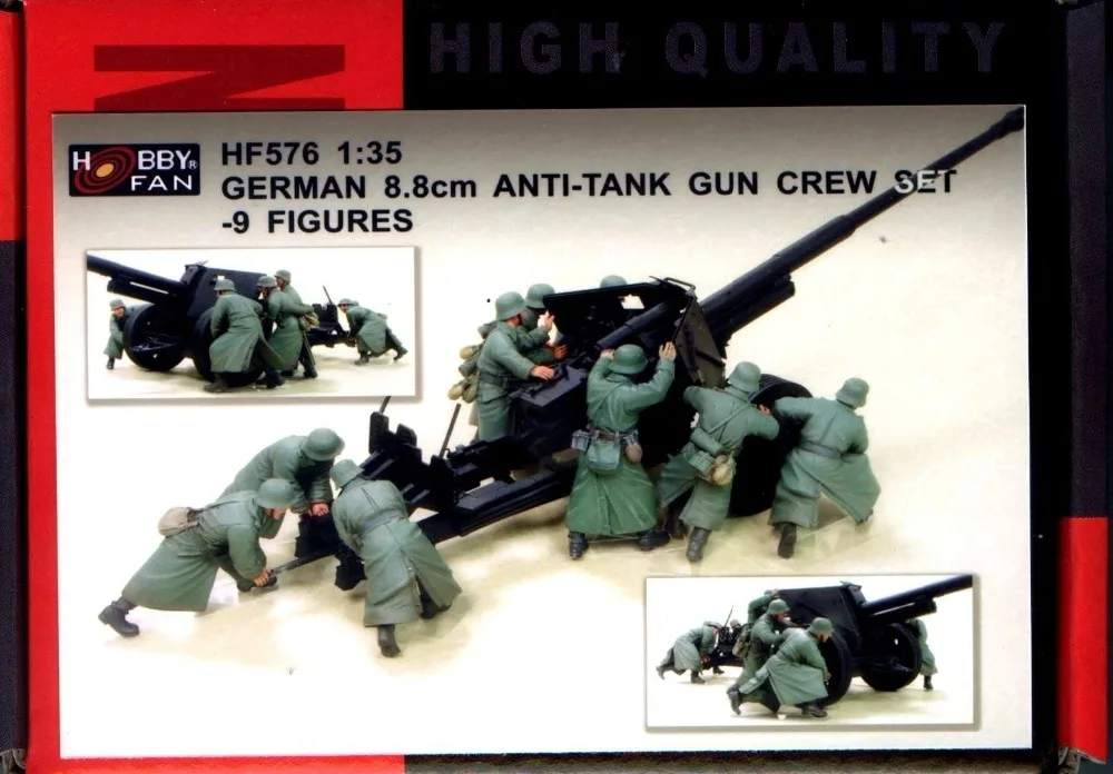 1/35 8 см Анти-бак пистолет набор команды 9 фигур без бака Смола Модель солдата GK
