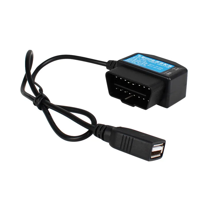 24h Output 5V 3A USB Ports Car OBD Cigarette Adapter Lighter power box with switch and 1m line For Moble phone Charging