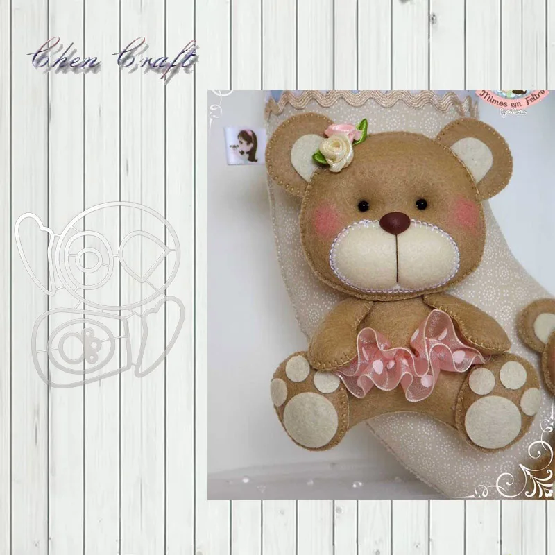 

Make up a cute brown bear Metal Cutting Dies cut die mold Scrapbook paper craft knife mould blade punch stencils dies