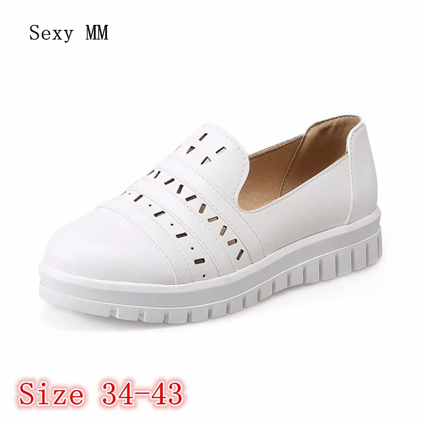 

Slip On Women Oxfords Platform Shoes Loafers Flats Woman Casual Flat Platform Shoes High Quality Plus Size 34 - 40 41 42 43