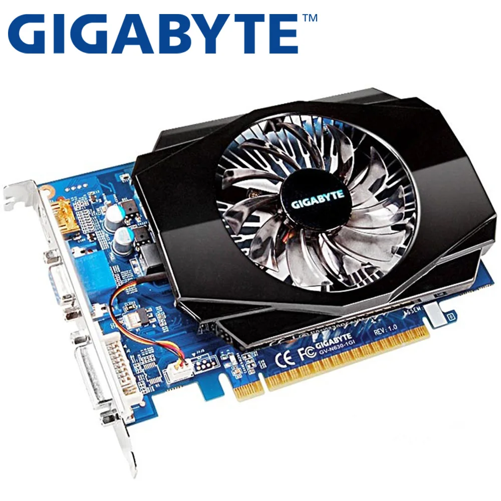 GIGABYTE, оригинальная видеокарта GT630, 1 ГБ, 128 бит, GDDR3, видеокарты для nVIDIA, VGA, карты Geforce GT 630, Hdmi, Dvi, б/у