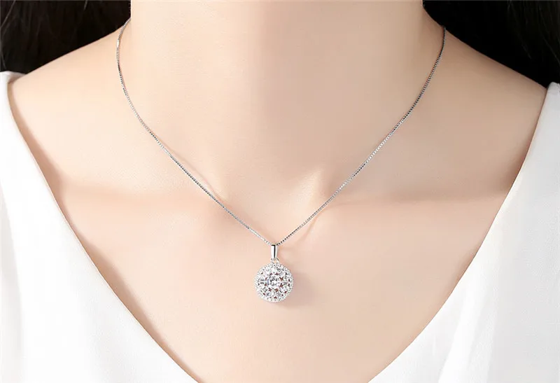 Simple Fashion Jewelry Round Shape Lucky Wheel Necklace AAA Cubic Zirconia Pendant Necklace for Women Wedding Jewelry Gifts N330 (4)