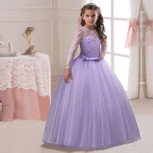 Детская одежда платье с вышивкой и аппликацией для девочек Бальные платья-пачки для маленьких девочек, праздничная и свадебная одежда Infantil Vestidos, 14 T