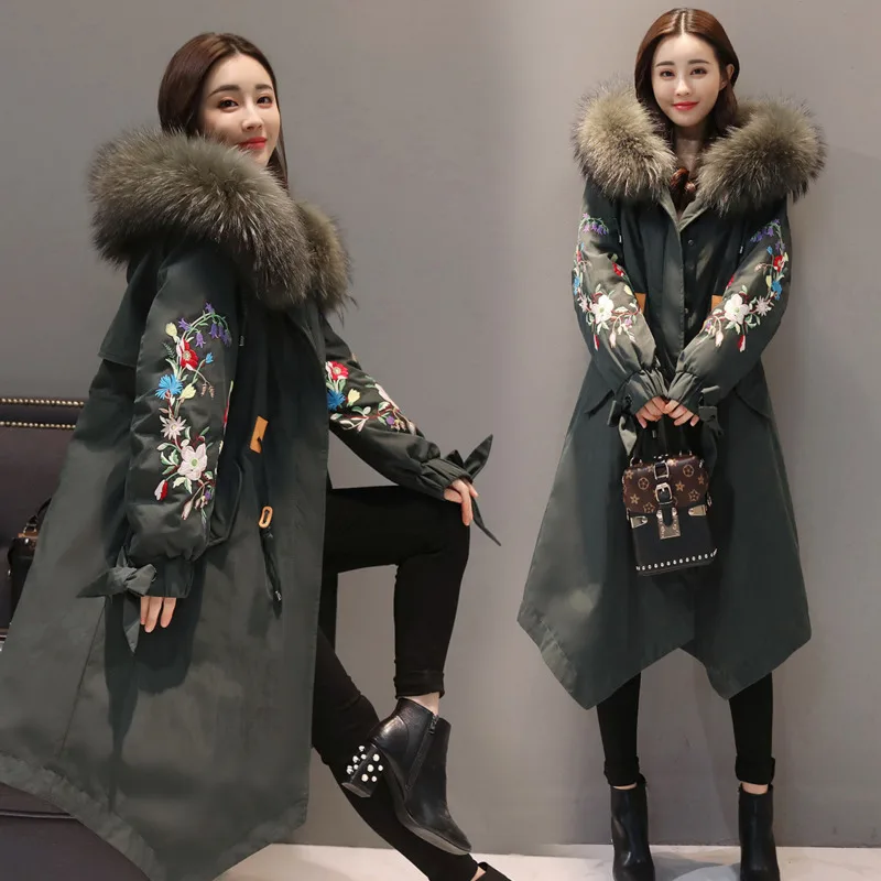 Одежда в китайском национальном стиле, пуховое хлопковое пальто для женщин, верхняя одежда, зимняя куртка для женщин, винтажная парка с вышивкой для женщин A466