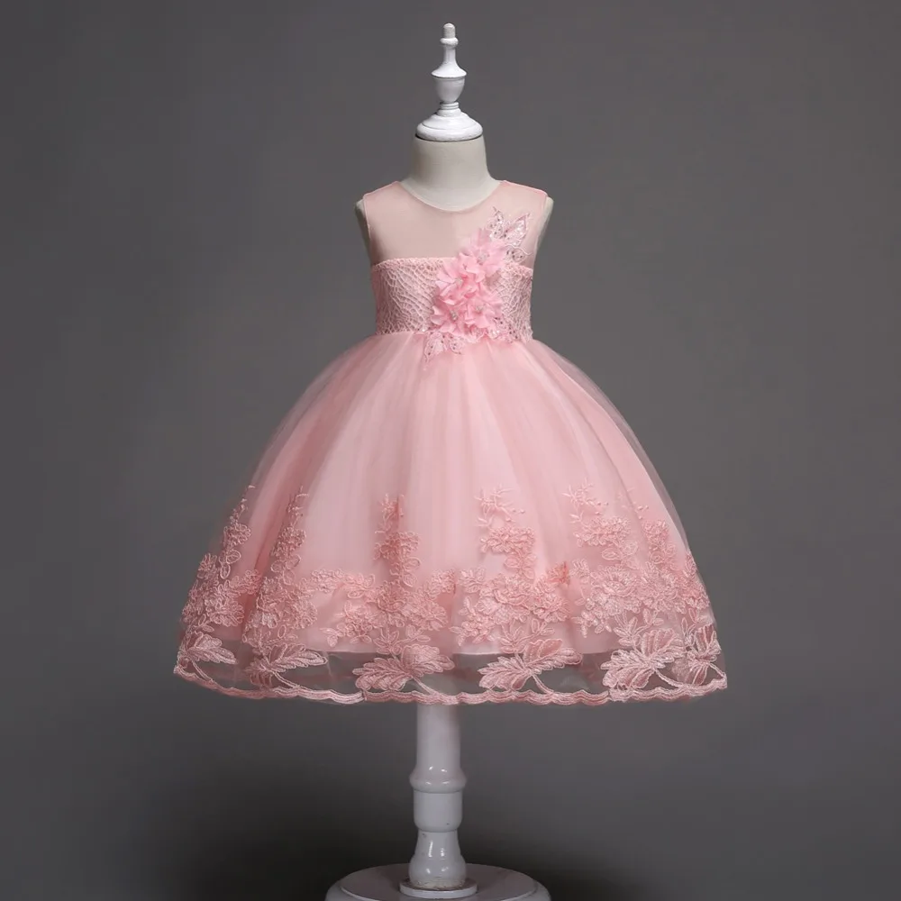 Одежда для детей; платье с цветочной аппликацией для маленьких девочек; Детские бальные платья для свадебной вечеринки; вечерние платья-пачки принцессы; Vestidos; одежда для маленьких девочек