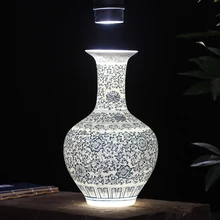 quality classic lusterware translucidus antique blue and white porcelain flower vase eggshell vase home decoration house