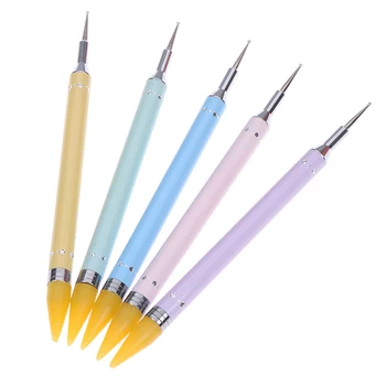 

1pc Dual-ended Nail Dotting Pen Crystal Beads Handle Rhinestone Studs Picker Wax Pencil Manicure Nail Art Tool