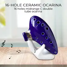 IRIN 16 отверстий двойная трубка ocarina СЧ C ocarina Керамическая яркая глазурь керамика вдохновил время флейта музыкальный инструмент