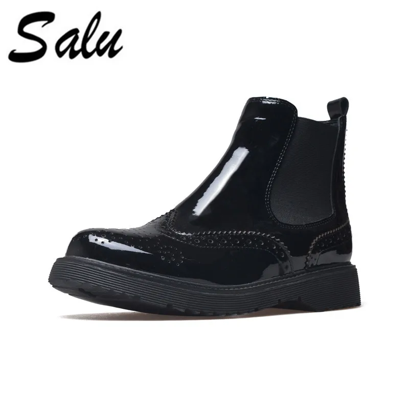 

Salu women boots,natural leather , big Russian sizes 34-41, black winter boots free shipping