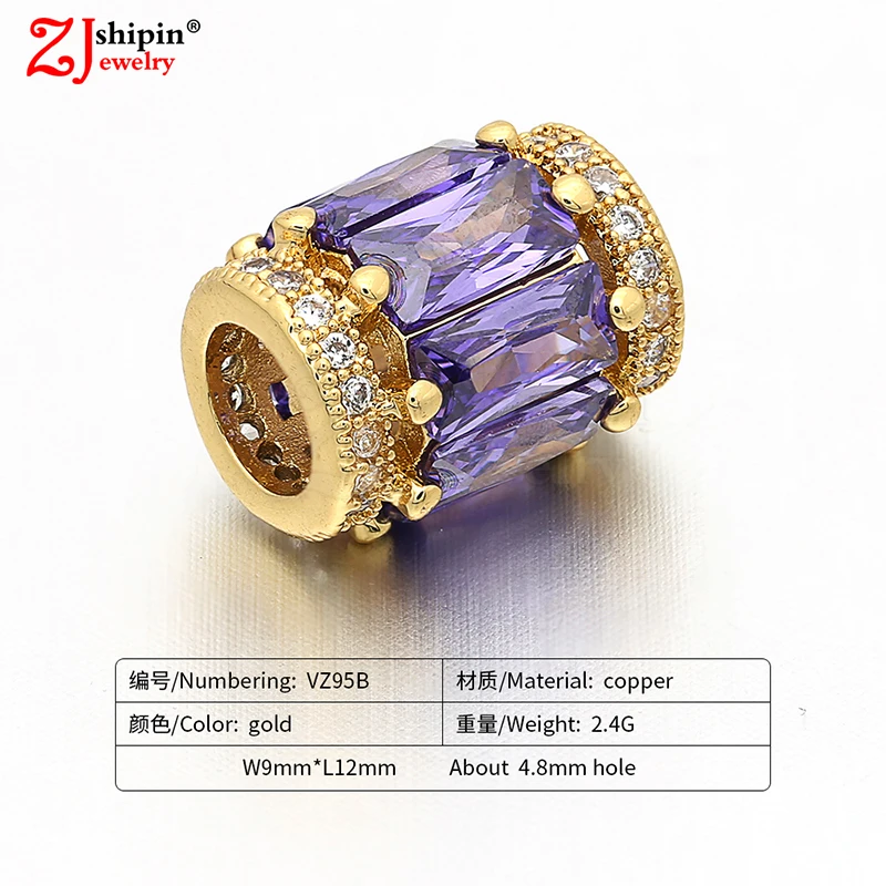 

Hot sale large hole beads micro inlaid zircon CZ jewelry accessories suitable for DIY bracelet necklace jewelry production
