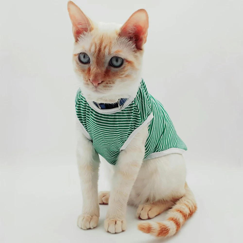 

Summer Cat Clothes Cotton Striped Puppy Dog Vest Pet Dog Cat T Shirt Dog Clothing For Dog Cat Outfit Shirt Pet Clothes