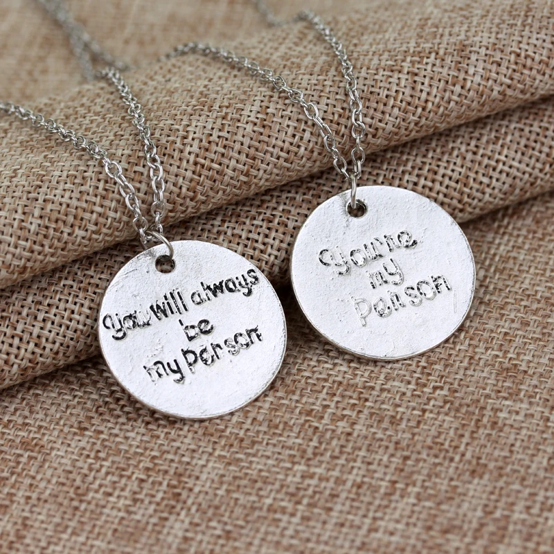

Gray Anatomy Necklace Letter You Are My Person, You Will Always Be My Person Pendant Necklace For Love's Gift