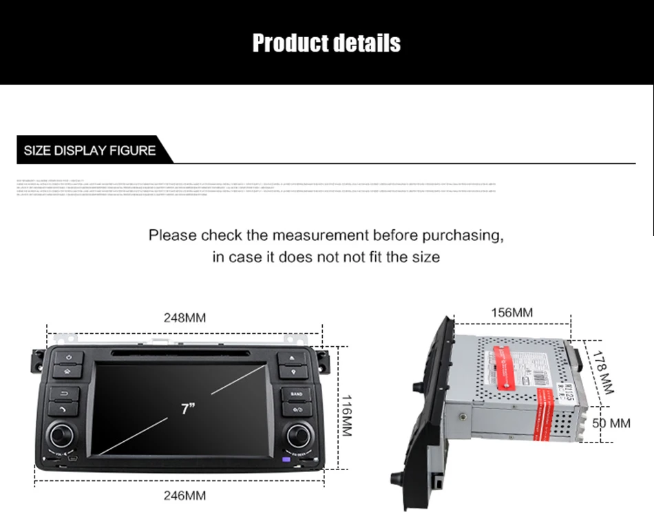 Perfect Eunavi 1 Din Android 9 Car Multimedia For BMW E46 M3 318/320/325/330/335 Rover 75 1998-2006 DVD Radio GPS Navigation DSP WIFI 26
