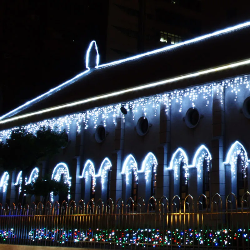 4M 96leds icicle light LED Home Party Christmas Decoration AC 220v/110V Fairy Wedding Curtain ...
