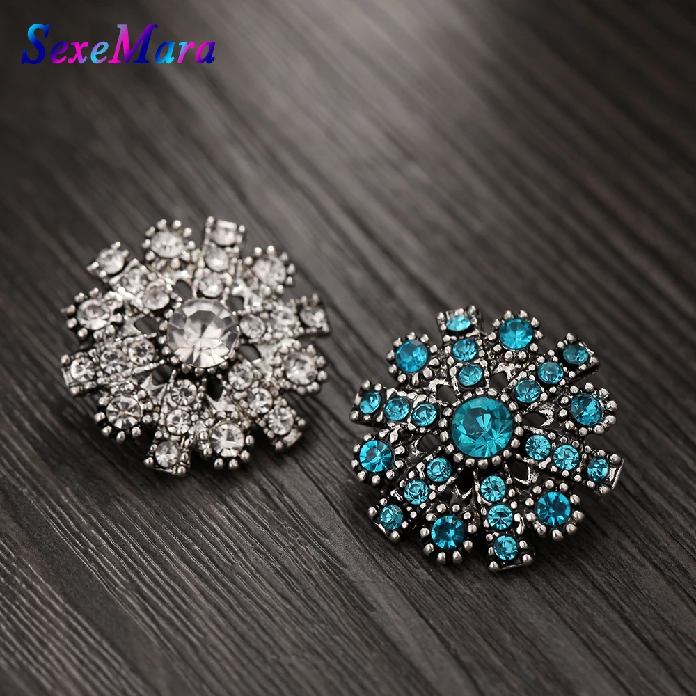 10 шт./лот новые кнопки Jewelry со стразами снежинки цветы 18 мм металла оснастки Fit