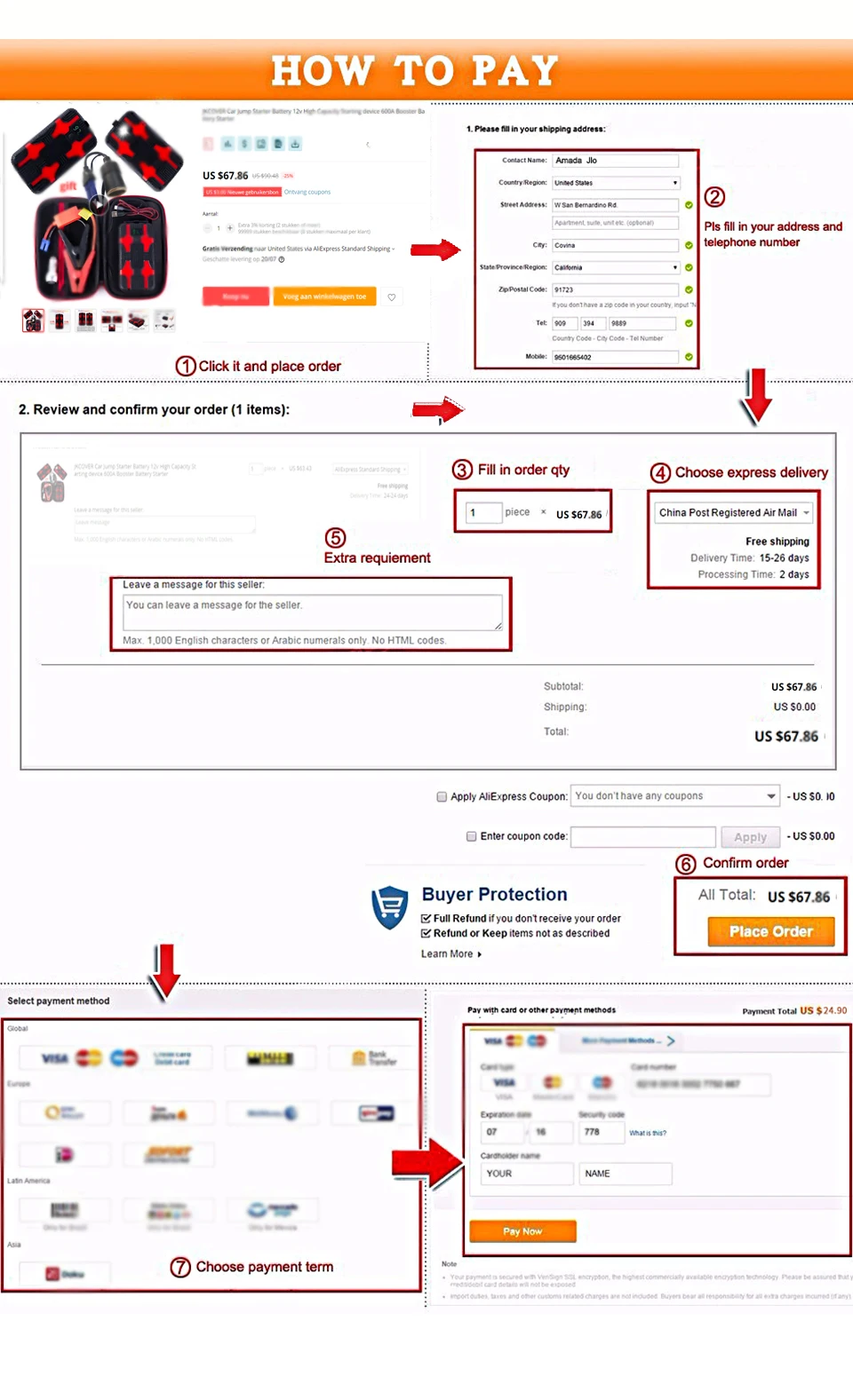 20000 мА/ч, Мощность банка автомобиль скачок стартер 1000A 12 Вт надув Батарея Авто пусковое устройство