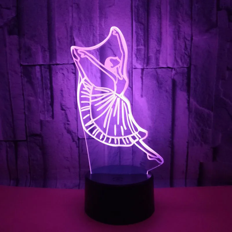 3d лампа танцующая девушка Nachtlicht подарок на день рождения 7 цветов свет для спальни сон свет красочный сенсорный candeiro ночник