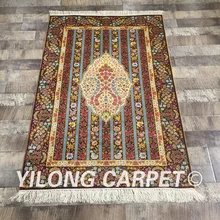 Yilong 3'x4. 5' персидские шелковые ковры ручной работы Цветы ручной работы ковер(ZQG023A3x4.5