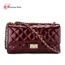 2016 luxus Frauen Lackleder Handtaschen Damen Geldbörsen Kurier-schultaschen Famous Brand Designer Taschen Diamantgitter bolsa