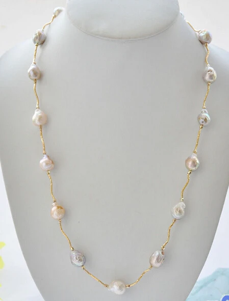 

HOT## Wholesale FREE SHIPPING >>> P5093 25" 11mm lavender ALMOST ROUND Edison KESHI REBORN PEARL necklace