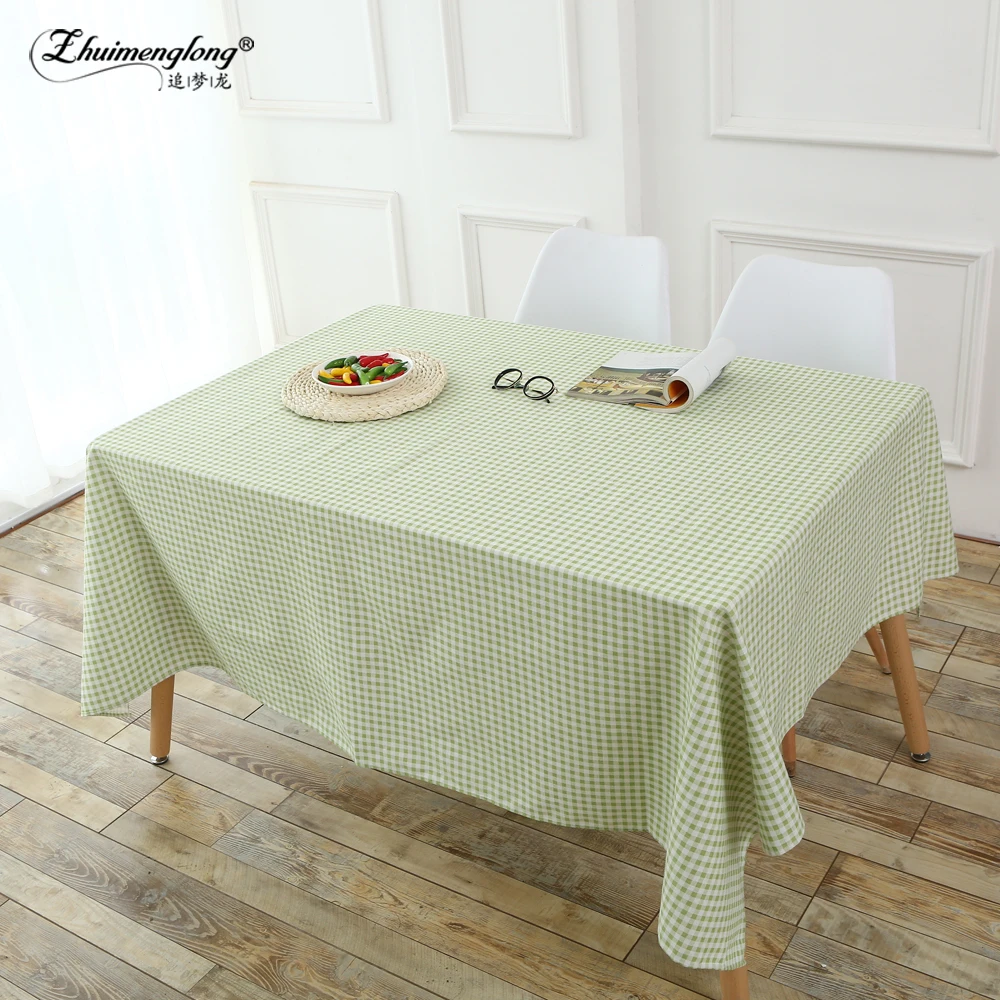 Zhuimenglong Europe Waterproof Table Cloth Grid Plastic Tablecloth No