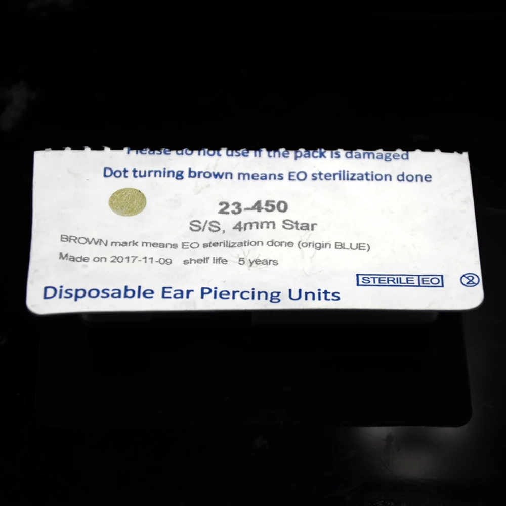 Showlove-1 шт. стерилизованное одноразовое устройство Для Пирсинга Ушей в носу+ стерильный ободок жемчужные хрустальные шпильки для Пирсинга Ушей