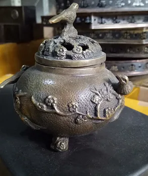 

Chinese ancient carving fine bronze statue of Incense Gift
