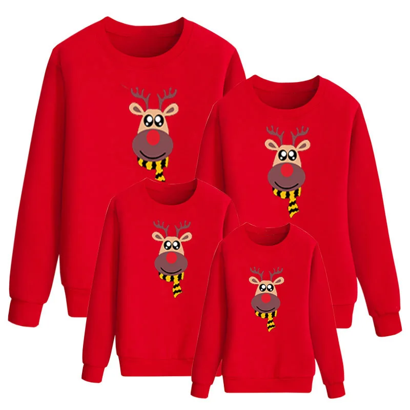 

Christmas Deer Family Look Clothes T shirt Sweatshirt Mother Daughter Father Son for Mom Dad Mommy and Me Women Mathcing Outfits