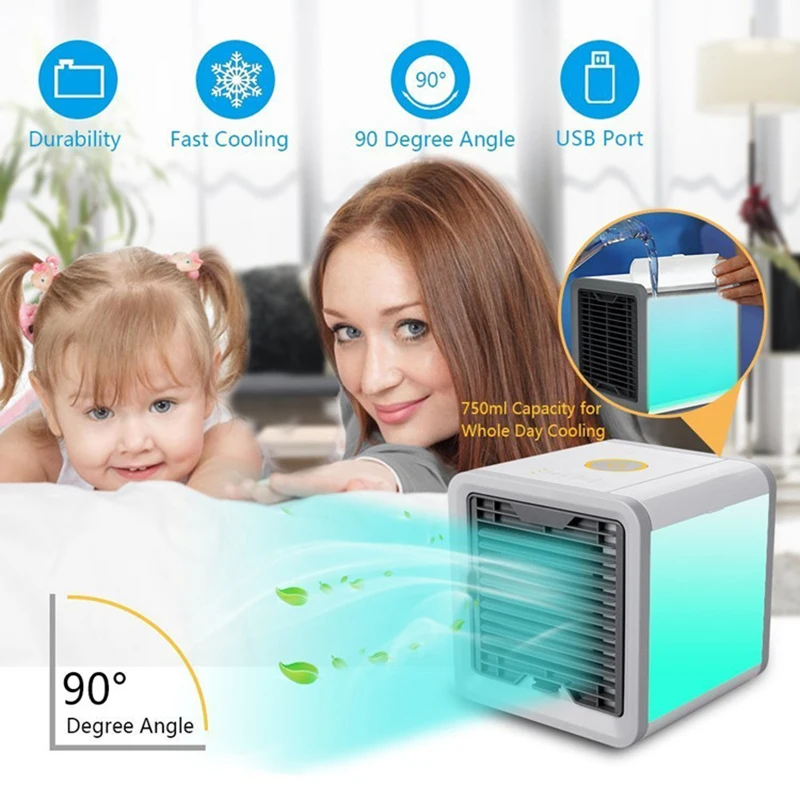 USB Air Cooler Fan Personal Space Artic Air Cooler Portable Desk Fan Mini  Conditioner Device Cool Soothing Wind For HomeOffice (7)