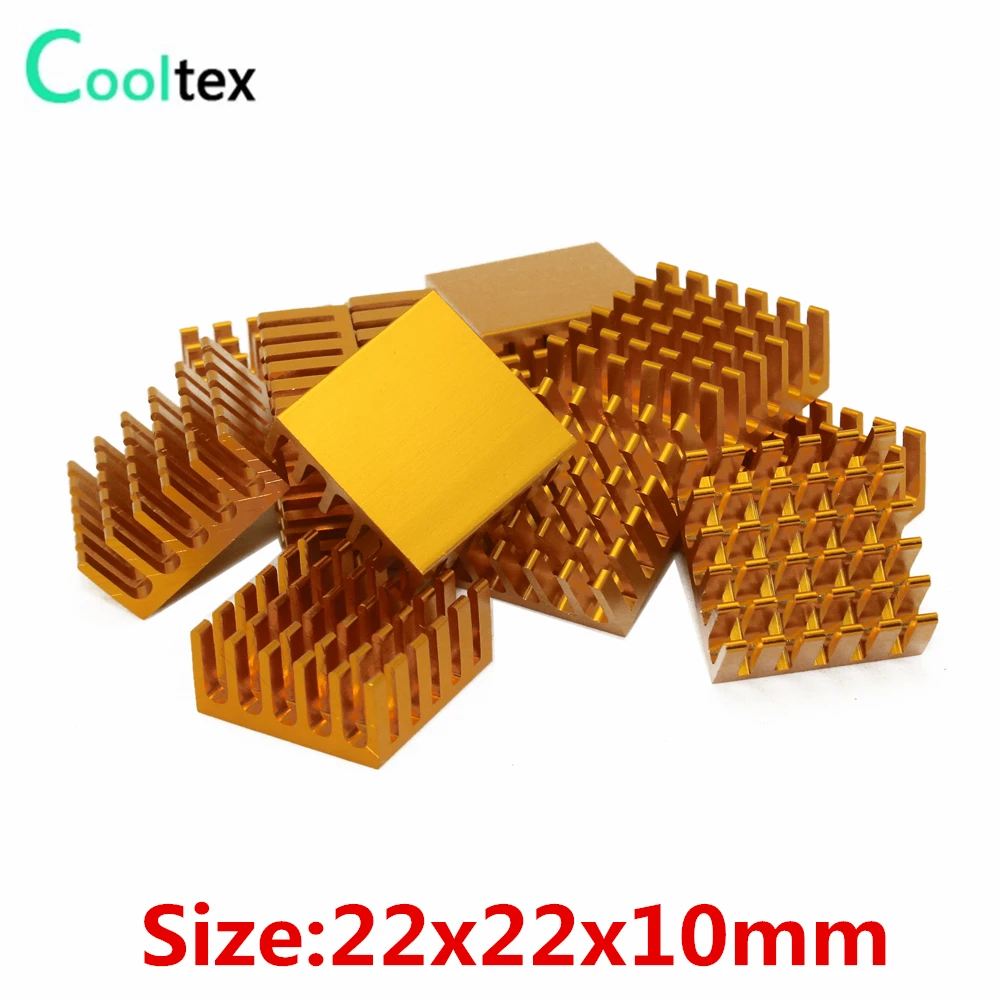20pcs/lot 22x22x10mm Aluminum Heatsink heat sink radiator for Chip IC LED computer 's component heat dissipation COOLER cooling