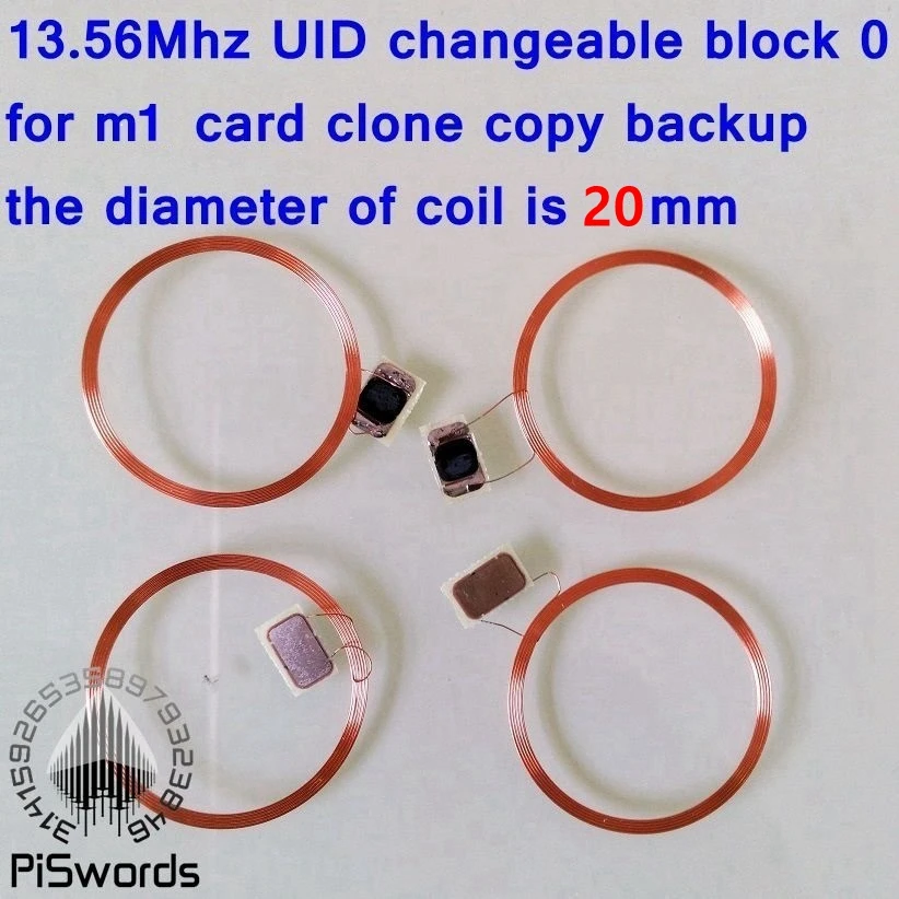 10Pcs NFC Coil UID Changeable RFID Card with Block Writeable Chip for MF1 1K S50