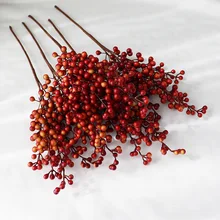 Single Berry DIY Christmas Decorations For Home Red Berry Artificial Flower Home Wedding Party Decoration Fake Flower Branch mary berry at home