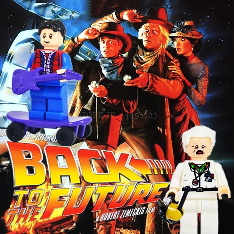 

LEGOing Back To The Future Marty McFly Doc Brown Set Power Hulk Hogan Marvel Avengers Blocks Kids Toys Compatible Legoing Figure